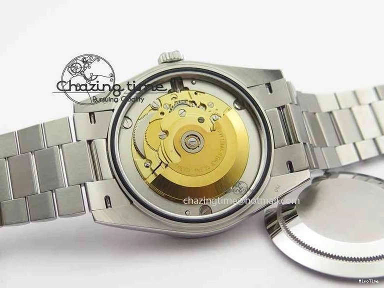 MiroTime 1218 Stylish Day Date 40mm SS BP Maker Best Edition Diamond Bezel Ice Blue Dial On SS Bracelet ETA 3699